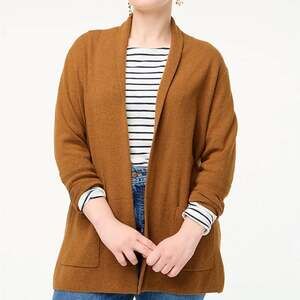 J. Crew Chelsea Cardigan Sweater Knit Camel Carmel Brown Medium